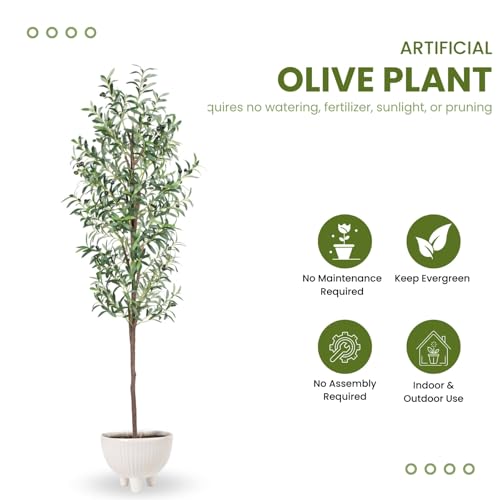 Image of Kayra Decor Artificial 6 Feet Olive Tree | Artificial Plants Big Size for Home, Office, Villa, Indoor Decoration