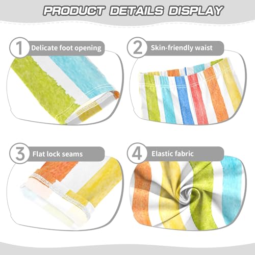 Toddler Girls Leggings Printed Yoga Pants Leggings Rainbow Vertical Strip for Kids3