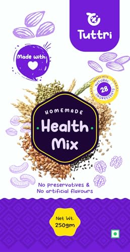 Image of Tuttri Homemade Health Mix Powder for Kids, Adults & Elderly | 28 Natural Multi-Millet, Nuts & Grains | No Preservatives, Zero Added Sugar | Sathu Maavu Health Drink Mix - 250g