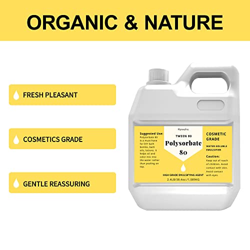 38.4 Oz Polysorbate 80 For Bath Bombs, Premium Polysorbate 80 (Sorbitan Oleate) Liquid, 100% Pure, Cosmetics Grade, Gentle On Skin, Suitable For Making Lotions, Shampoos, Body Washes And More #TOP1