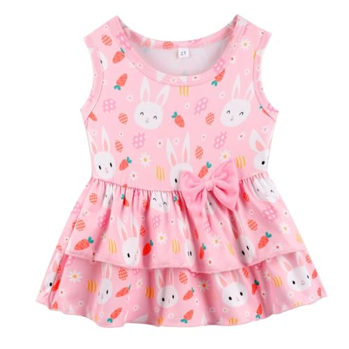 Image of Girls 2 Piece Outfit Summer Short Set Sleeveless Bow Knot Tank Top and Shorts Cute Clothes for Toddler Girls