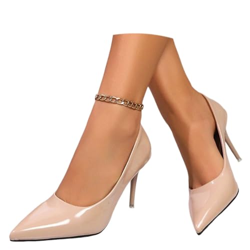 Onsoyours Escarpins pour Femme Chaussure à Talon Haut Pointu Stiletto Élégants Confortables Mode Urbain Chic A Abricot 40 EU