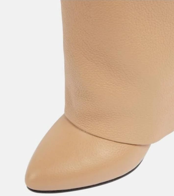 WILDKATZEN Women's Knee High Boots Fold over Wedges Boot Padlock Long Boots4