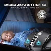 inphic Bluetooth Maus, Multi-Device Silent wiederaufladbare Bluetooth Funkmaus (Tri-Mode: BT 5.0/4.0+2.4G), 1600DPI Portable Mouse für Laptop PC Computer Mac, Batterieebene sichtbar, Schwarz – Ansicht 4