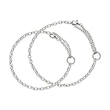 [ホワイトクローバー] ペアブレスレット ペアアンクレット ハーフラウンド 2way 2本セット カップル アレルギー対応 サージカルステンレス シルバー&シルバー 最長23cm/26cm 4SBR046SV&4SBR047SV