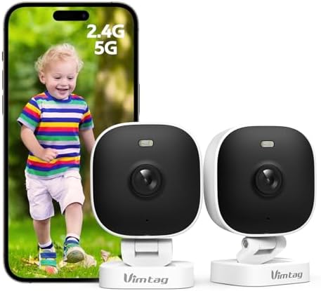 VIM TAG 2,5K 4MP Mini Überwachungskamera Außen, WLAN-Kamera(2 Stück) | 1440P, KI-Erkennung Personen/Fahrzeuge/Haustiere per App, Farb-Nachtsicht, 2-Wege-Audio, Cloud & SD, IP65 was