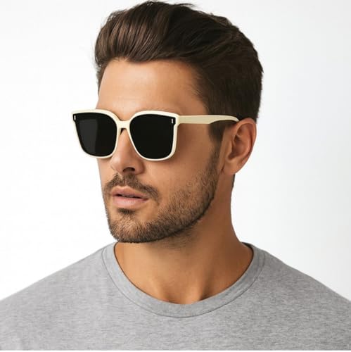 Image of IFLASH Oversized Polarized Square Sunglasses for Women Men Vintage Glasses with Flat Lens Fashion Stylish Shades