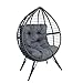 Produktbild ESTEXO XXL Lounge Sessel Rattansessel Polyrattan Korbsessel Rattan Relaxsessel Gartenstuhl mit Kissen Anthrazit