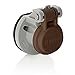 Leviton 15S31-UH 15 Series Cam-Type Male/Female Panel Mount Receptacle Enclosure with Automatic Closing Lid, Thermoplastic Housing and Cover, Stainless Steel Torsion Spring, Brown