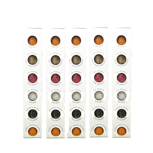 TERRAMAR MALLORCA - 5 x 6er Set Gourmet Meersalz und Gewürze *Silber Edition* Sal Marina Salz - das perfekte Geschenk (5x122g)