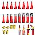 GWAWG Kit Universale di Strumenti con Ugello In Gomma Integrato, 22 Pezzi Riutilizzabili Acciaio Inox per Calafataggio, Ugelli Silicone, 6 Basi Collegamento,per la Cucina Bagno Mattoni Giunto