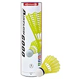 Wish Airflow 6000 Badminton Tournament Shuttlecocks – 6 Pack Tube of Durable Nylon Shuttlecocks with Cork Tips – Badminton Birdies for Indoor and Outdoor Play, Yellow