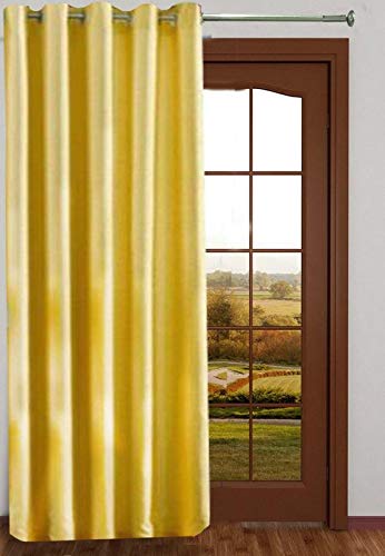 Exporthub 1 Piece Polyester Solid Grommet Eyelet Window Curtain, 6ft, Yellow, (EHSPR491_64)