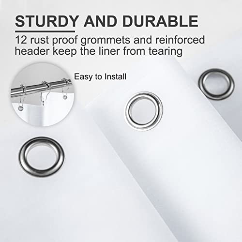Amazerbath Extra Long Shower Curtain Liner, White Shower Curtain Liner 84 Inches Long, 72X84 Plastic White Shower Liner, Cute Bathroom Shower Curtain Liners, Peva Tall Shower Liner With 3 Magnets #TOP3