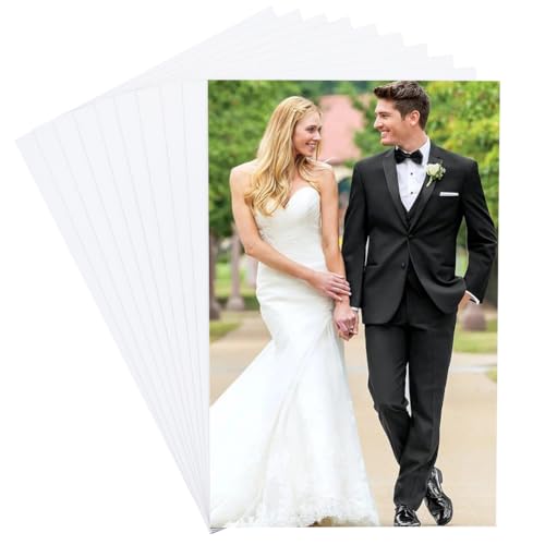 craspire 10 pièce de Photo Vierge en Métal par Sublimation Plaque D'Affichage en Aluminium de 5.9 x 3.9 Pouces 0.5mm D'Épaisseur Transfert de Chaleur Blanc Nacré Décoration Murale de Salle Cadre