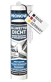 Pronova Allwetterdicht Dachdichtstoff zur Reparatur und Abdichtung von Löchern, Rissen sowie Dehn- und Anschlussfugen im Außen- Dach- und Fassadenbereich 300 ml, Transparent
