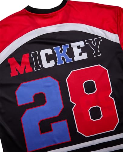 Marvel Mens Long Sleeve Mesh Hockey Jersey Spider-Man Punisher Mickey Mouse, Size X-Large, Mickey 28