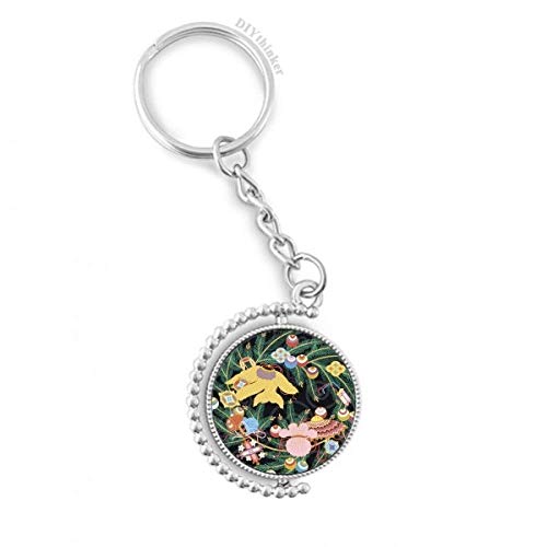 Cultura Japonesa Flor Giratorio Anillo DIYthinker Pintura Cadena de la Hoja Pilgrim de Calidad