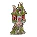 Exhart Solar Illuminating Woodland Tree House, Fairy Garden Décor, Cottage w/Stone Steps, Moss and Window Details, Weather-Resistant Resin, 7