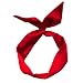 HYFEEL Wire Headbands for Women Knotted Bows Cute Fashion Plain Twisted Satin Ribbon Girls Hair Scarf Accessories Solid Colors - Red