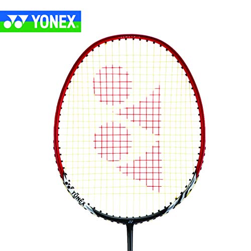 Image of YONEX Nanoray 6000I G4 - U Aluminium Strung Badminton Racket with Full Racket Cover (Red) | For Intermediate Players | 92 grams | Maximum String Tension - 24lbs