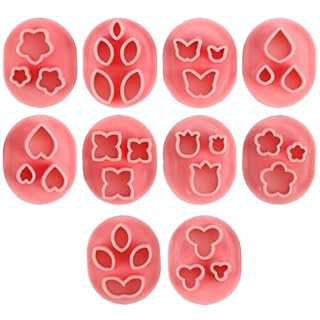 10pcs Mini Flower Petal Poly Clay Cutters, 10 Shapes Polymer Clay Tools Mini Leaf Clay Cutters Set for Earrings Jewelry Making DIY Craft