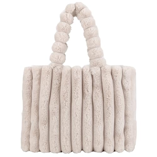 Sac moelleux en peluche synthétique avec anses larges confortables