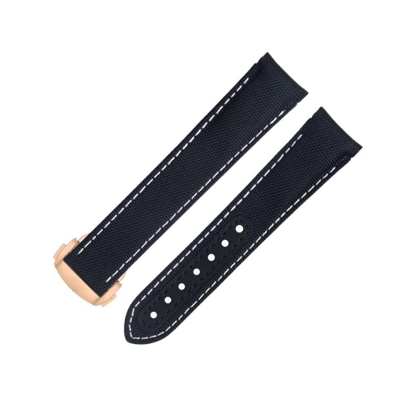 Bracelet en nylon 20 mm et cuir à extrémité incurvée idéal pour un style urbain et dynamique