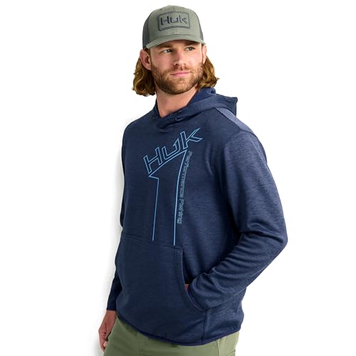 Sweat à capuche HUK Coldfront+ Graphic Performance pour homme idéal pour la pêche active