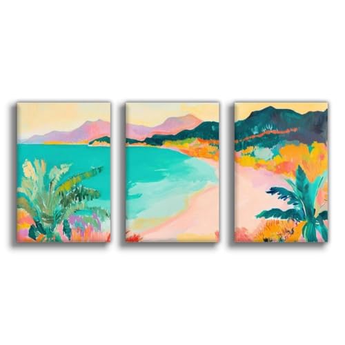 Poster sur toile plage tropicale NFFBGFD 50x75 cm pour décoration