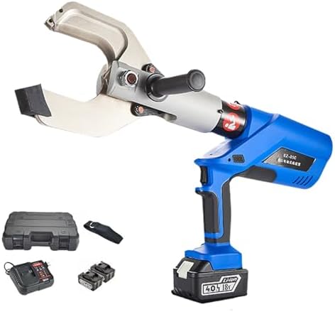 Electric Hydraulic Cable Cutter 60/120/160/250kN - LED Display, Battery-Powered Wire Cutting Tool for Cu/Al & Armored Cables, Portable Electric Cutter Kit (EZ105C)