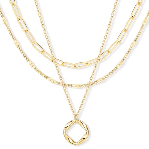 Layered Necklaces for Women,14k Gold Plated Dainty...