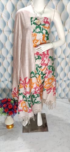 Image of Bhagalpuri Women unstitched Katan Slub Madhubani Screen Print suit Women Unstitched Salwar Suit Dress Material For women & Girls RF174