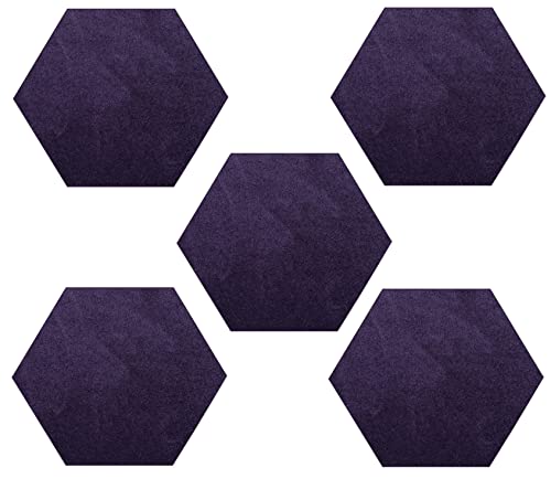 Furnish my Place Modern Plush Solid Purple Color Rug, Indoor/Outdoor Mat, Area Rugs Great for Kids, Pets, Event, Wedding, Living Room, Made in USA, 2' Hexagon - Set of 5