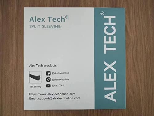 Alex Tech 3 m - 1/2" osłona przewodu, tuleja na kabel, dzielona tuleja na kabel USB, kabel zasilający, kabel audio, wideo, chroni kota przed przewodami do żucia, biały