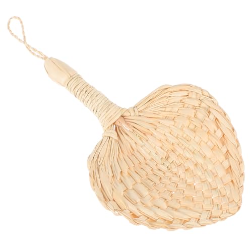 WESIEVYA Natural Large Palm Leaf Handheld Fan with Original Color Handle Handmade Woven Summer Cooling Fan for Women Suitable for Weddings and Home Decor