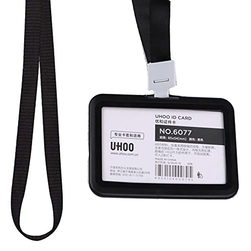 Kartenhalter Schutzhülle, 8 Stück ID Kartenhalter Lanyard, Horizontale Ausweishalter aus Hartplastik, ID Ausweishalter mit Band Lanyard für Business, Ausstellung, Büro und Schule Cover