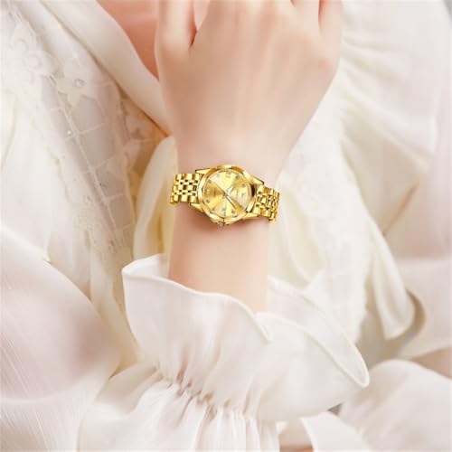 Image of OLEVS Womens Watches Automatic Luxury Dress Ladies Watch Ceramic Strap Rose Gold Self Winding Female Wrist Watch