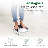 medisana Mechaniczna waga łazienkowa PSD do 150 kg, analogowa, retro waga w klasycznym wzornictwie i duża skala w opakowaniu bez frustracji i wzmocnionej szklanej osłony