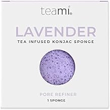Teami Exfoliating Konjac Facial Sponge - Cleansing Pore Refining Face Sponges Lavender