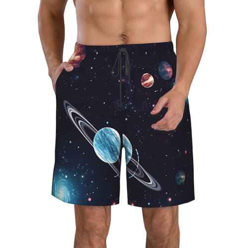 Men's Swim Trunks Galaxy Decor Quick Dry Board Shorts with Pocket Swimsuit Swimwear for Men Beach Shorts - Main Image