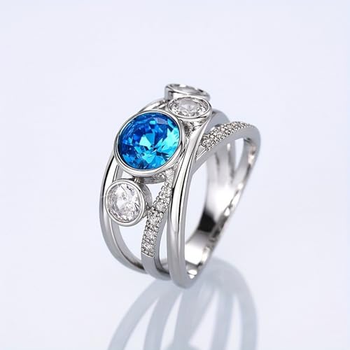 White Gold Plated Cubic Zirconia Stylish Minimalist Statement Ring Personalized Accessory Ideal for Women's Daily Casual Wear Party Holiday Anniversary Love Jewelry Gift