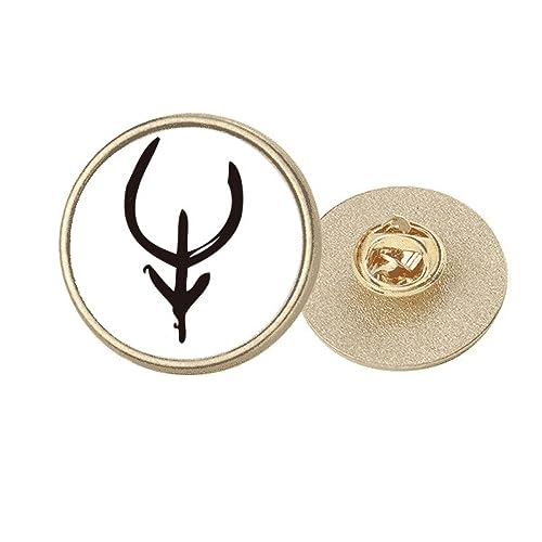 Broche ronde métal doré zodiaque chinois vache taille M pour femme