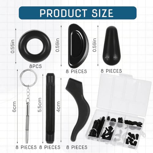 Image of MAYCREATE 50PCS Eyeglasses Retainers Sets, Silicone Anti-Slip Eyeglass Holder, Comfort Ear Grip Hooks Protectors for Spectacle Sunglasses Reading Glasses Eyewear, Black