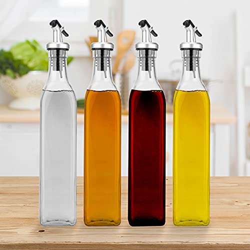 Tigerkinwit Distributeur d'huile,Bouteille d'huile d'olive 300ml*2 pcs Distributeur de vinaigre et d'huile pour Cuisine Grill salades de pâtes et Cuisson – vue 6