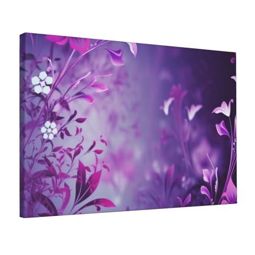 Fleurs violettes sur toile YoupO pour sublimer l'ambiance de votre chambre à coucher