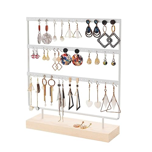 VOANZO Ohrring-Organizer Ohrring-Ausstellungsständer 3-stufiger Tisch-Ohrring-Ausstellungsständer Baum zum Aufhängen von Ohrringen (66 Löcher)