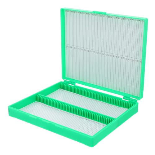 NUOLUX 顕微鏡スライド収納ボックス 透明蓋付き 収納可能 耐水プラスチック製 コンパクト設計 省スペース実験室用ガラススライドケース