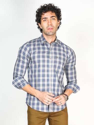 Image of Allen Cooper Checks Shirts for Men - 100% Cotton Comfort Fit Casual and Formal Shirt - Breathable, Soft, Classic Style (Multiple Colors)