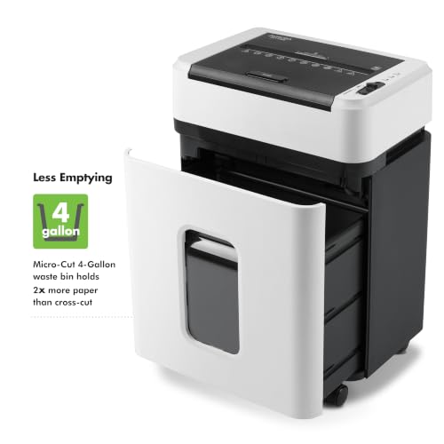 Image of Aurora High Security AU110MB 110-Sheet Auto Feed Micro-Cut Paper and Credit Card Shredder with 4 Gallon Pullout Basket / 30 Minutes /Security Level P-4 (White /Black)
